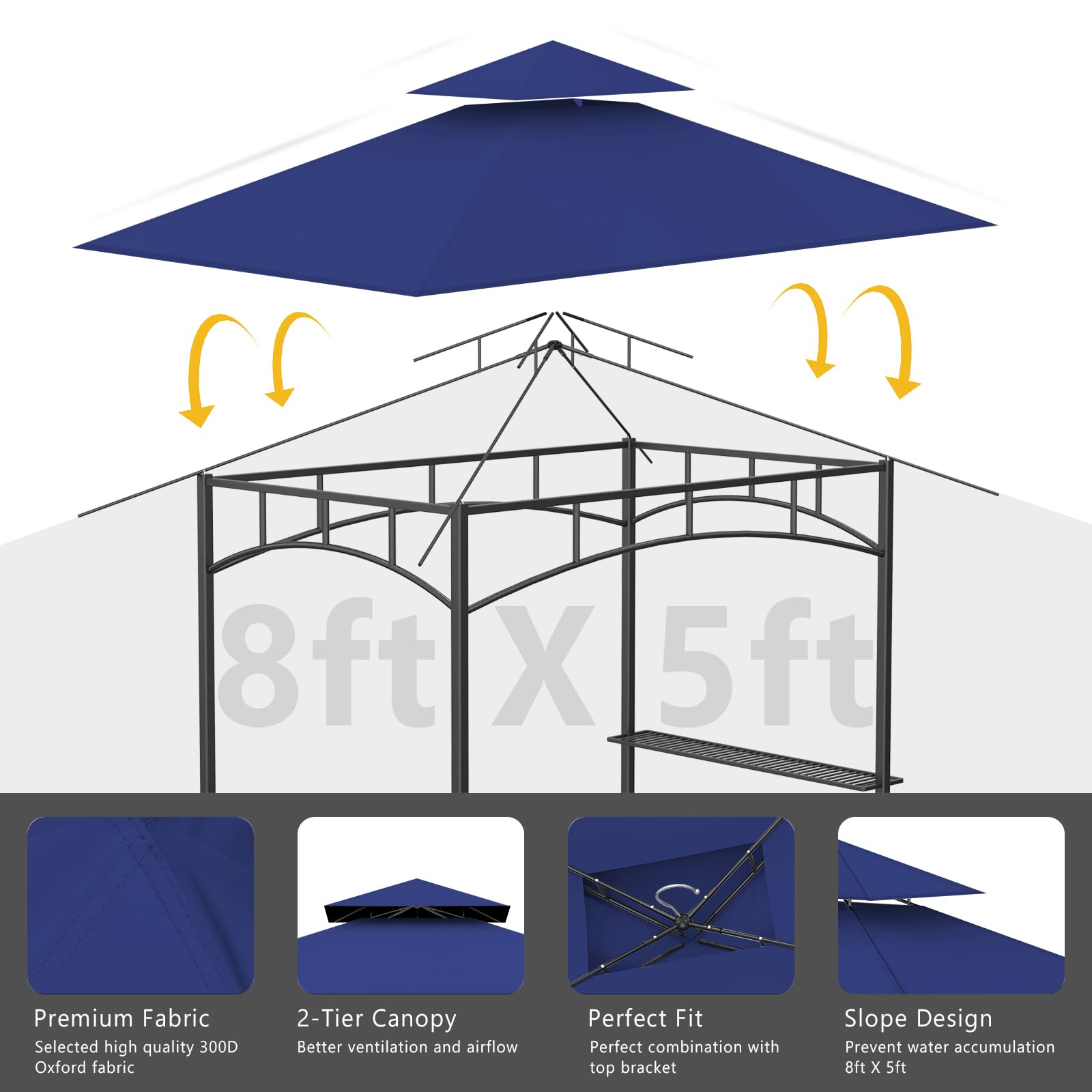 Iheqard easy-install over gazebo pole demonstrates quick setup.