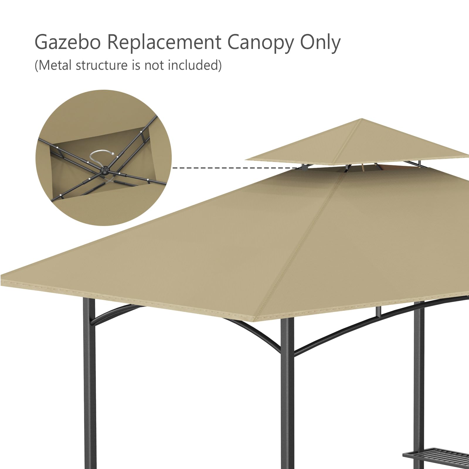 Iheqard replacement canopy aligns with model L-GG001PST-F for seamless fit