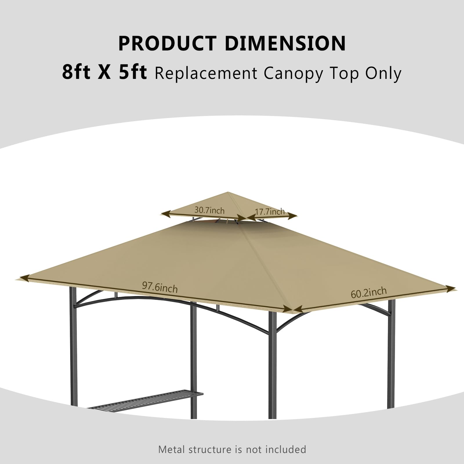 Iheqard grill canopy top vent double-tier demonstrates improved air flow