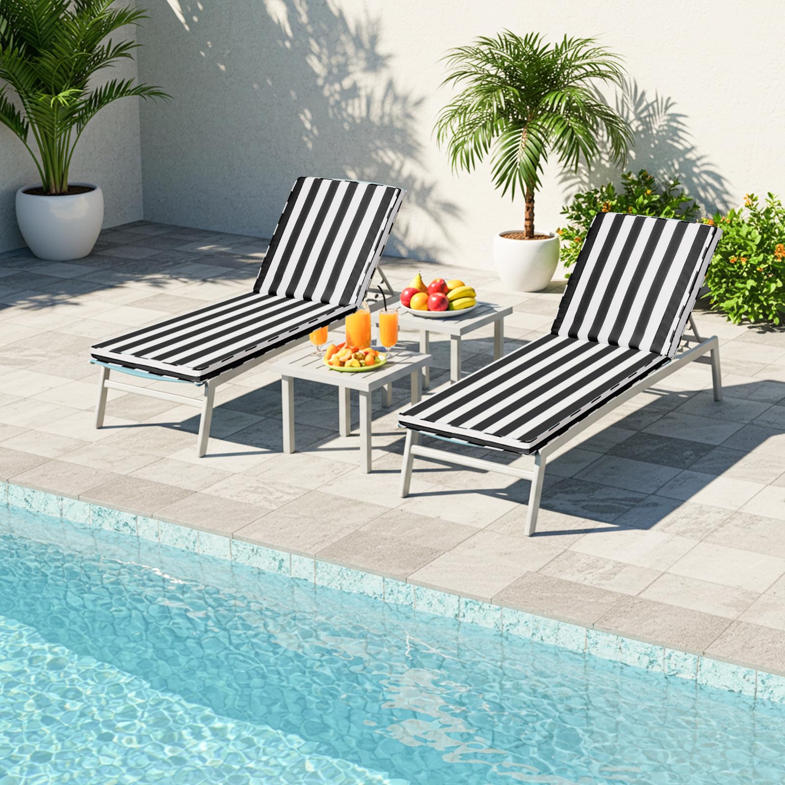 Iheqard weatherproof fabric cushion offers all-day comfort for outdoor seating.
