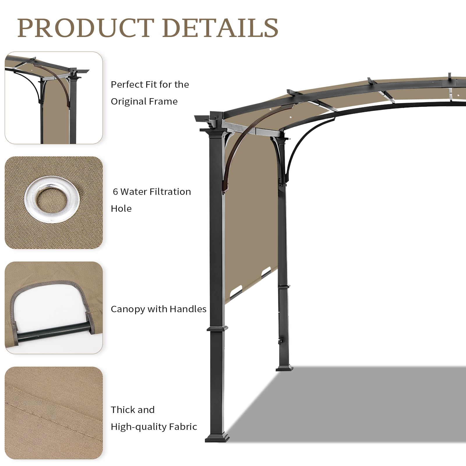 Iheqard pergola replacement cover rain splash test demonstrates weather protection