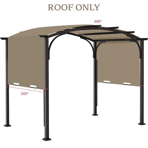 Iheqard pergola replacement cover side view showing snug fit with the frame