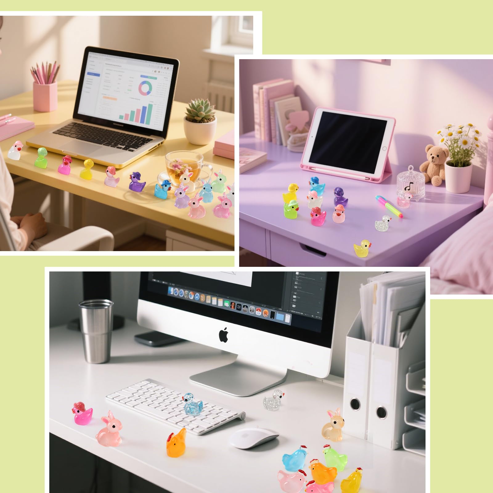IHFAIO mini resin duck for aquarium displays and cheerful shelves.
