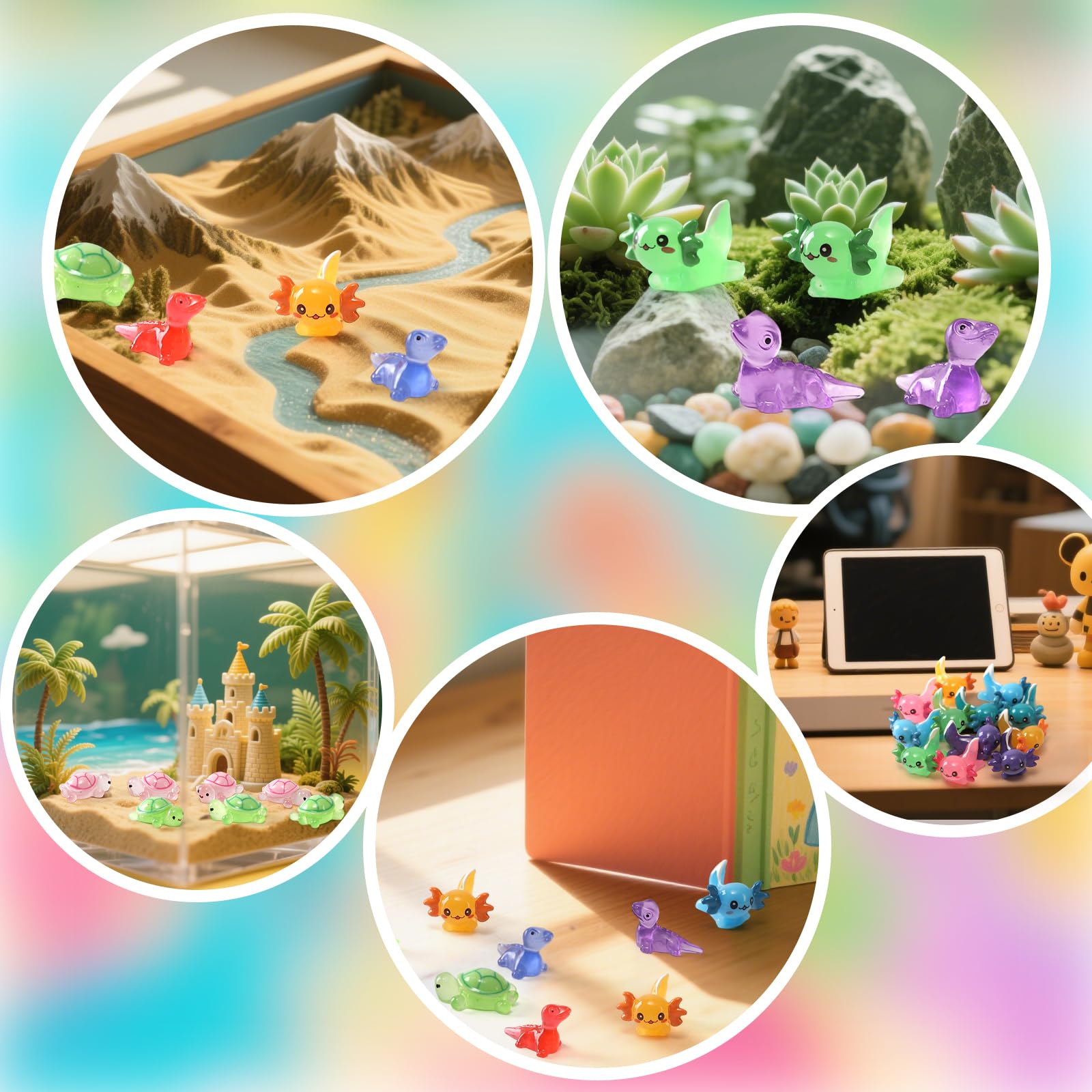 IHFAIO resin axolotls with cute features for aquariums or display shelves