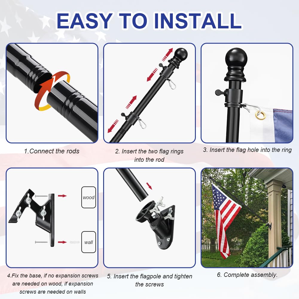 Ihomepark durable aluminum flag pole withstands harsh weather