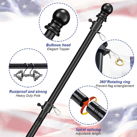 Ihomepark easy-assembly flag pole kit saves setup time