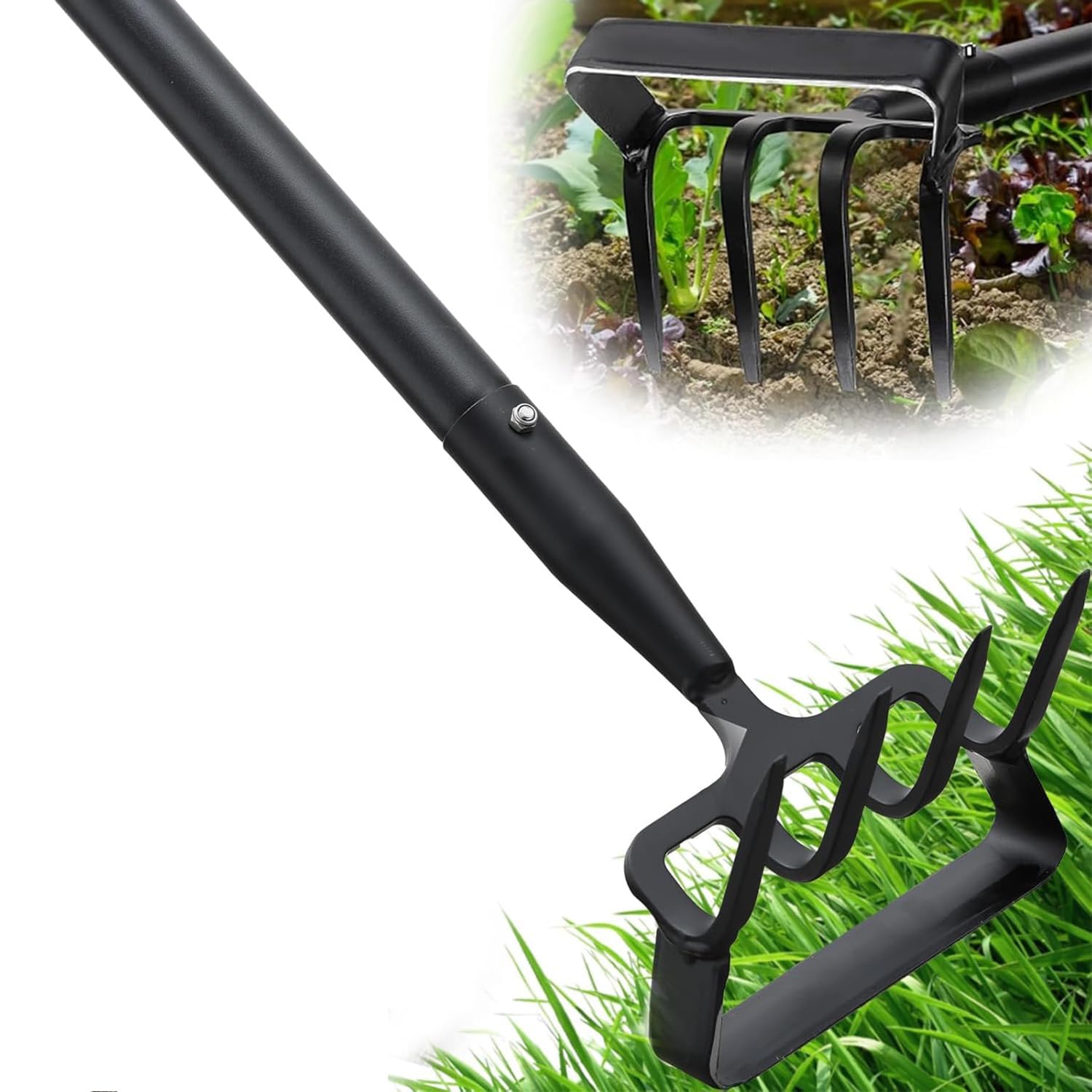 Ihomepark garden hoe with dual-head design for efficient weed loosening and safe root care