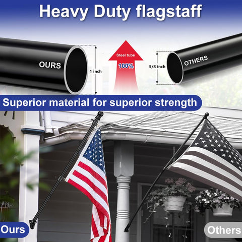 Ihomepark weatherproof flag pole resists rust in all seasons
