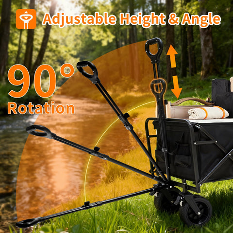 iHomey 440lbs capacity wagon ready for heavy-duty camping and beach trips.