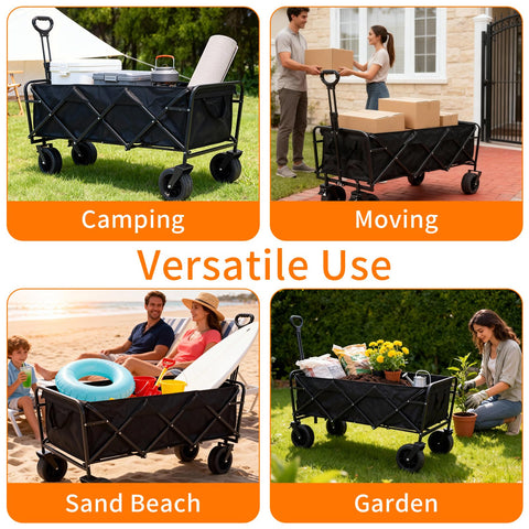 iHomey easy storage folded wagon fits in car trunk and small spaces.
