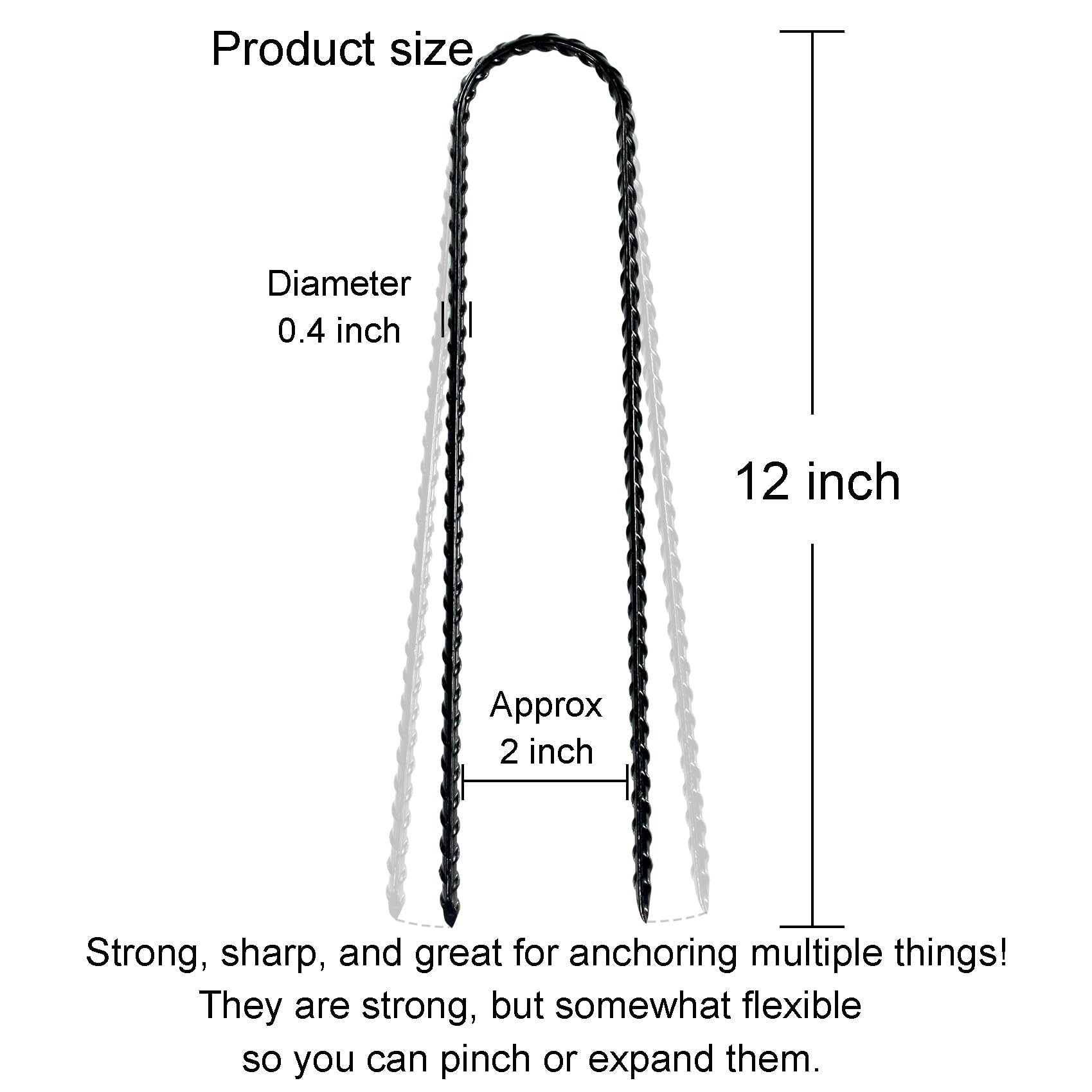 IHOSHENG ground stake with black powder coating for outdoor durability