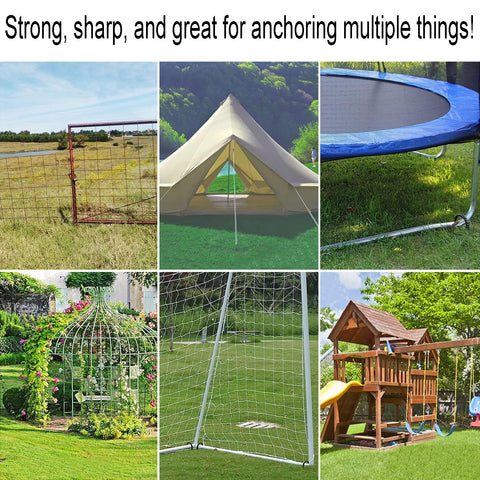 IHOSHENG ground stake in action securing playground nets and decor