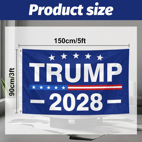 IIDEA Trump 2028 flag brass grommets closeup for secure hang.