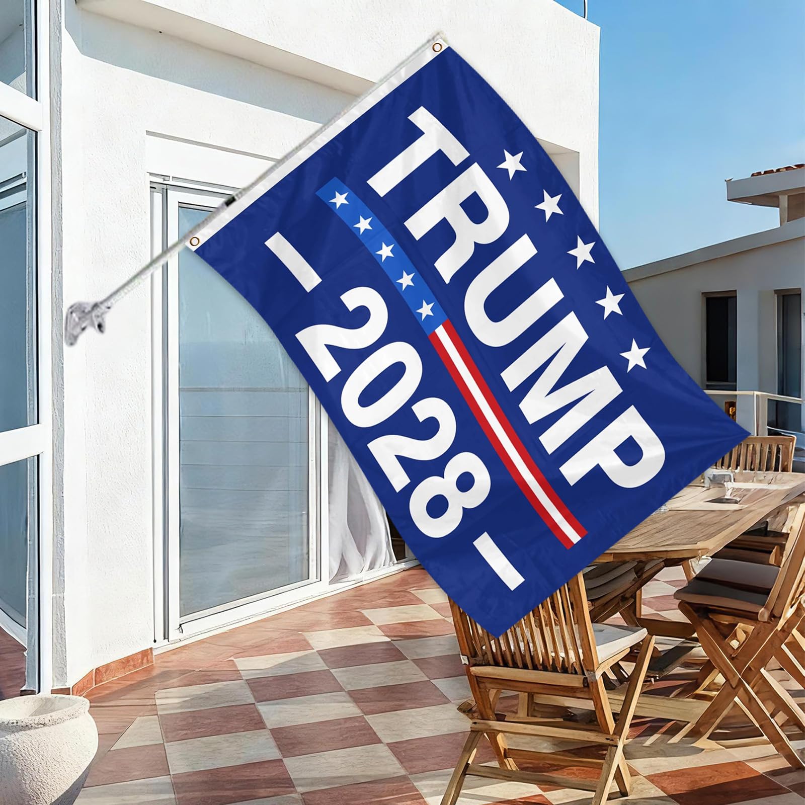 IIDEA Trump 2028 flag bold decor statement for events.