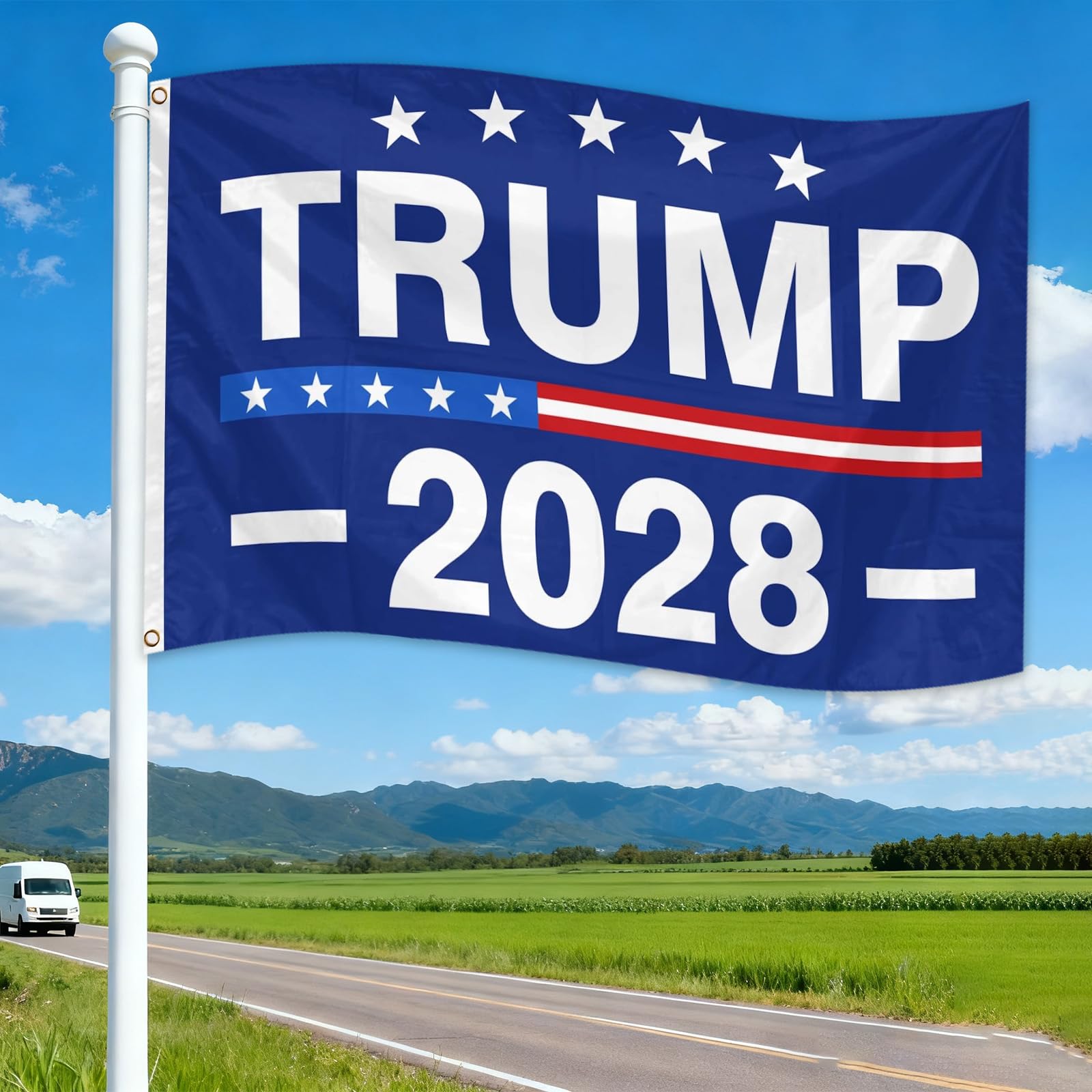 IIDEA Trump 2028 flag yard display for outdoor decoration.
