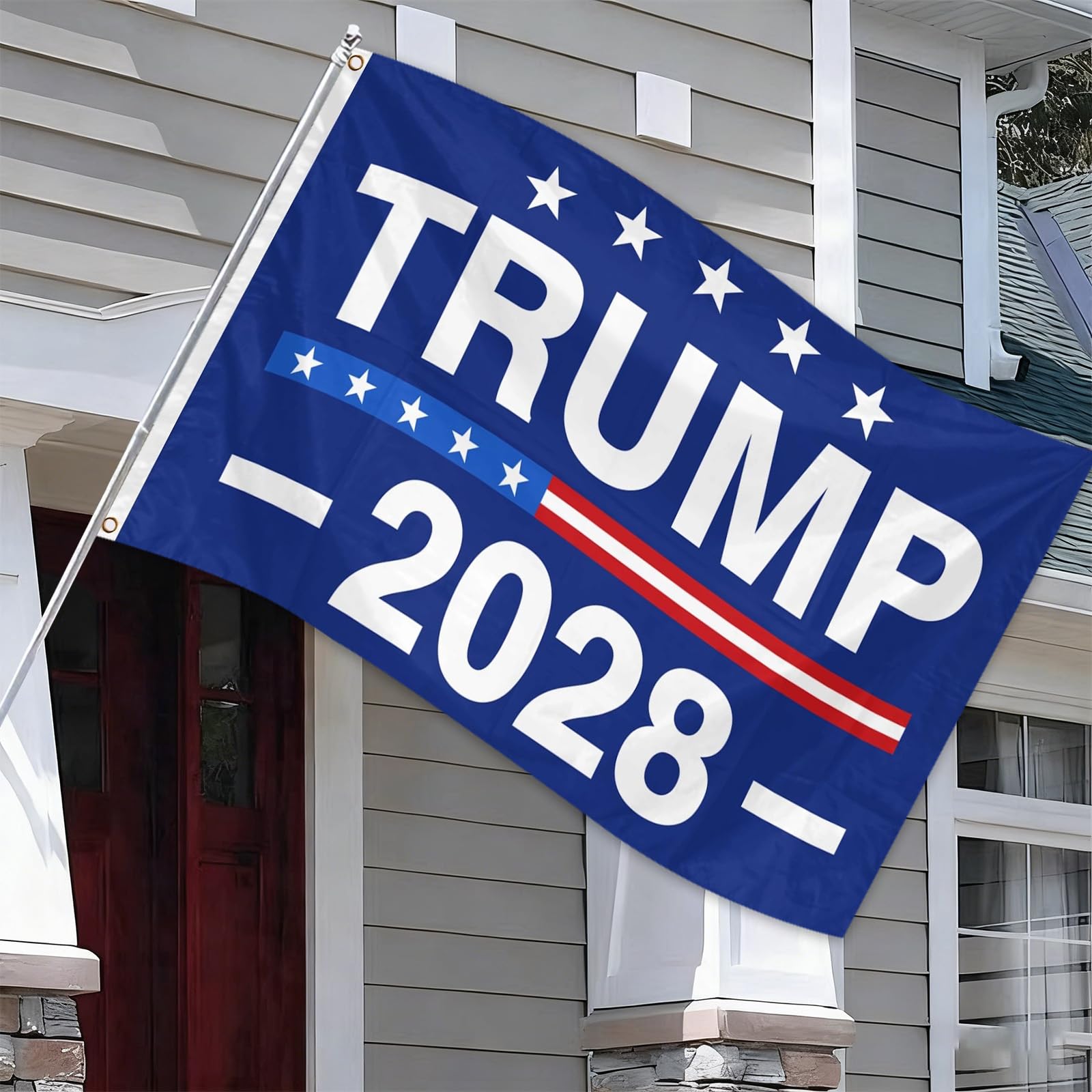 IIDEA Trump 2028 flag vibrant printing for high visibility.