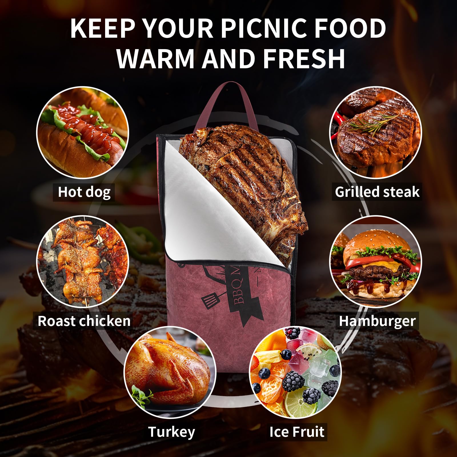 IIFONII BBQ Blanket three-layer insulation helps maintain heat and moisture for juicy results.