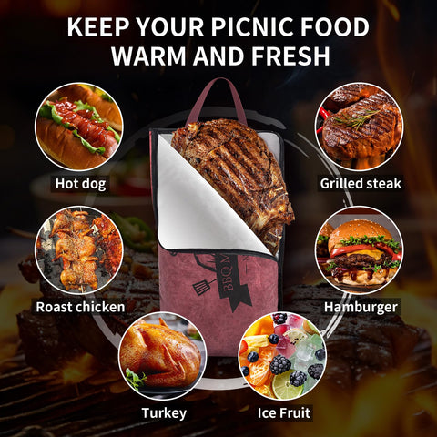 IIFONII BBQ Blanket three-layer insulation helps maintain heat and moisture for juicy results.