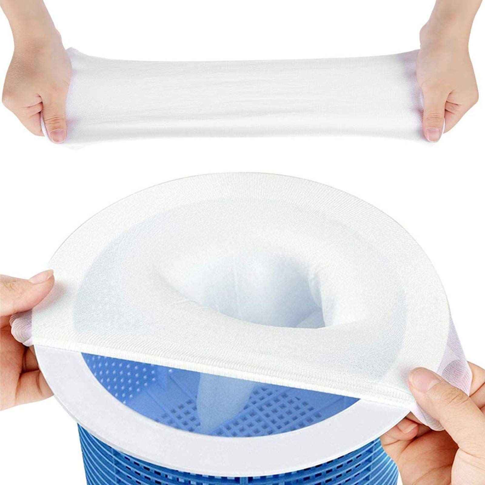 IIIHAT debris-catching socks in use reducing visible pool debris.