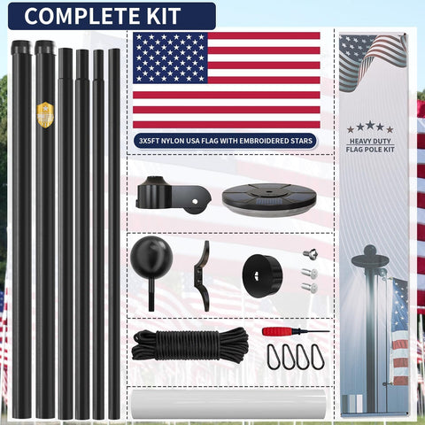 IIOPE complete flag pole kit ships ready-to-use straight from the box