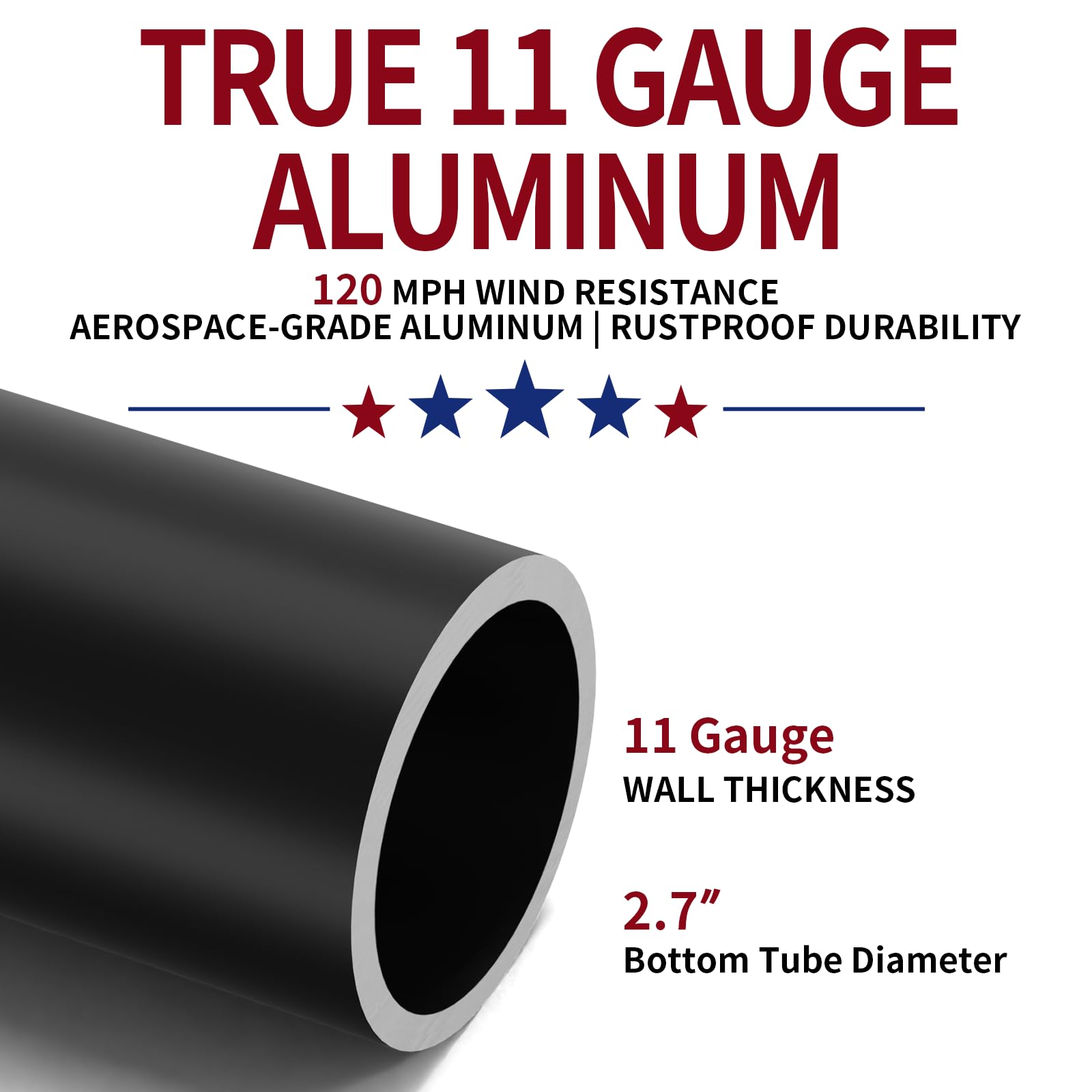 IIOPE 11-gauge aluminum body shows durable weather-ready construction.