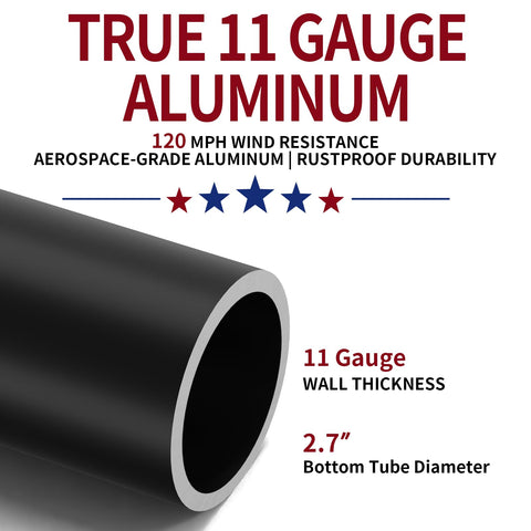 IIOPE 11-gauge aluminum body shows durable weather-ready construction.