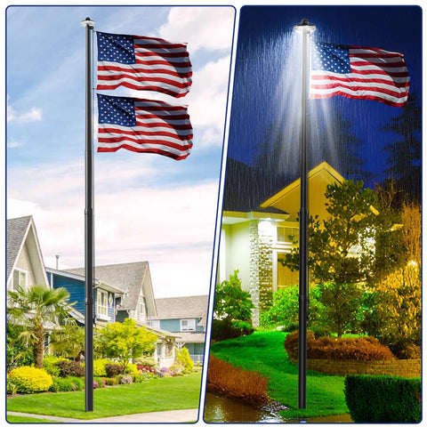 IIOPE complete flag kit with USA flag for ready outdoor display.
