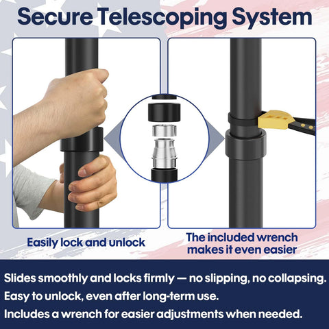 IIOPE heavy-duty 14-gauge aluminum pole resists bending in wind