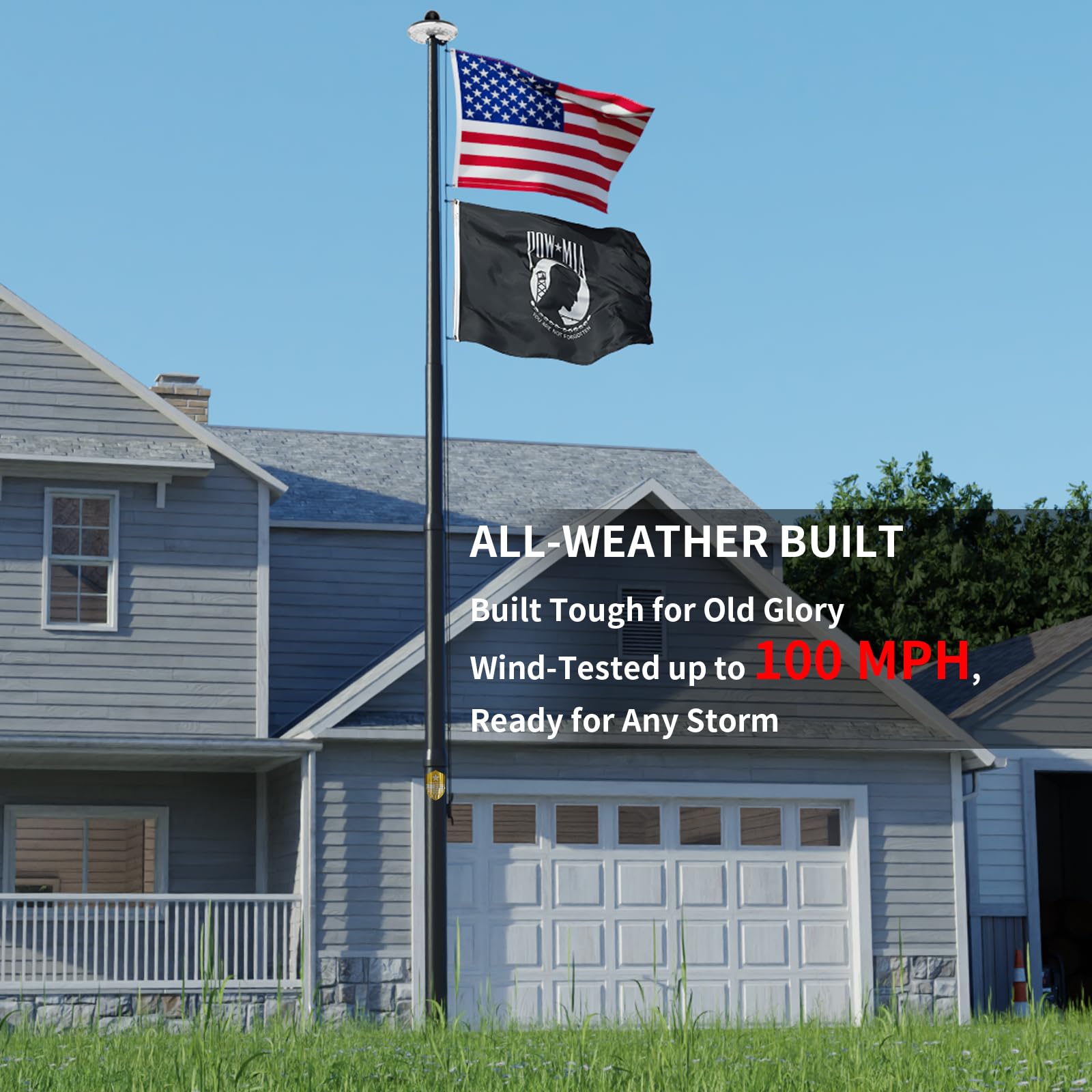 IIOPE premium nylon USA flag 5x3ft enhances outdoor patriot display