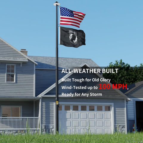 IIOPE premium nylon USA flag 5x3ft enhances outdoor patriot display