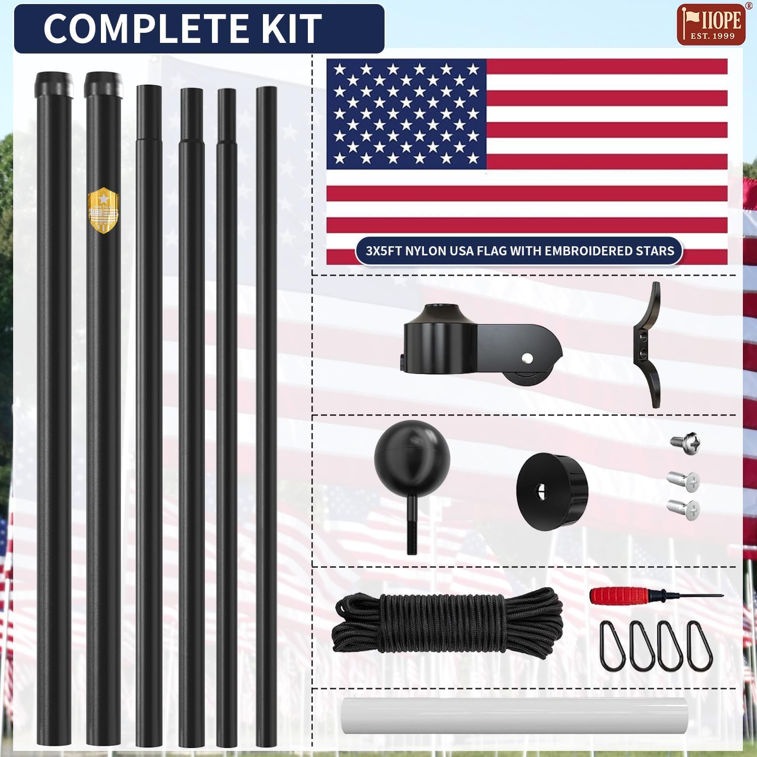 IIOPE residential flag pole kit enhances curb appeal with easy installation