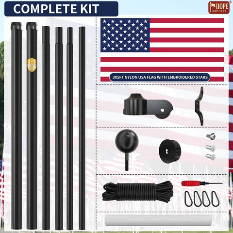 IIOPE residential flag pole kit enhances curb appeal with easy installation