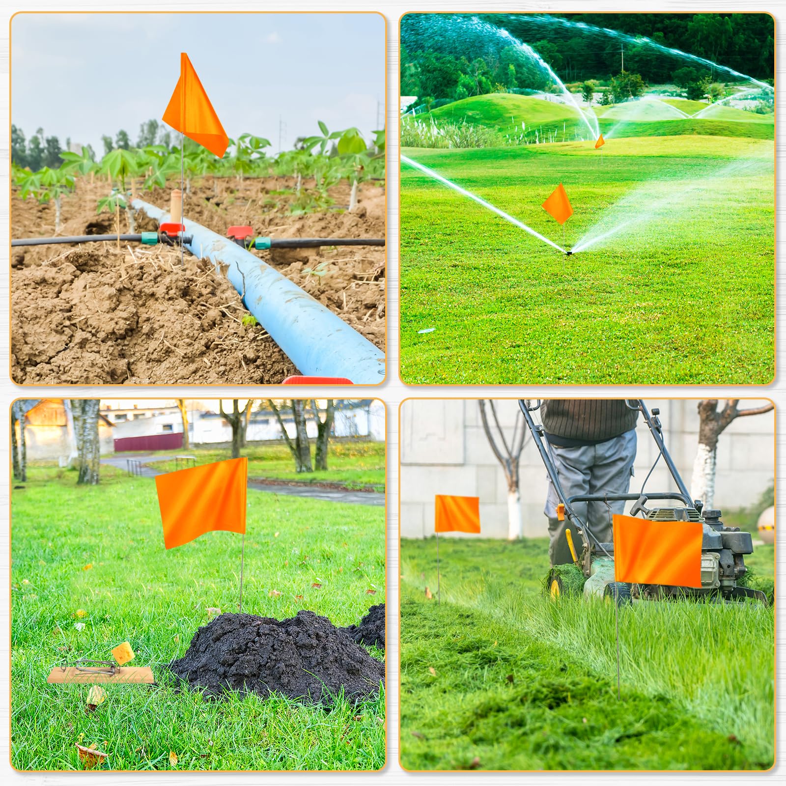 IKAYAS 50 pack yard marking flags for versatile outdoor tasks.