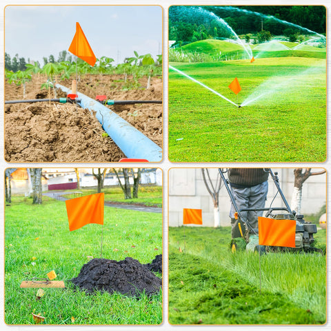 IKAYAS 50 pack yard marking flags for versatile outdoor tasks.