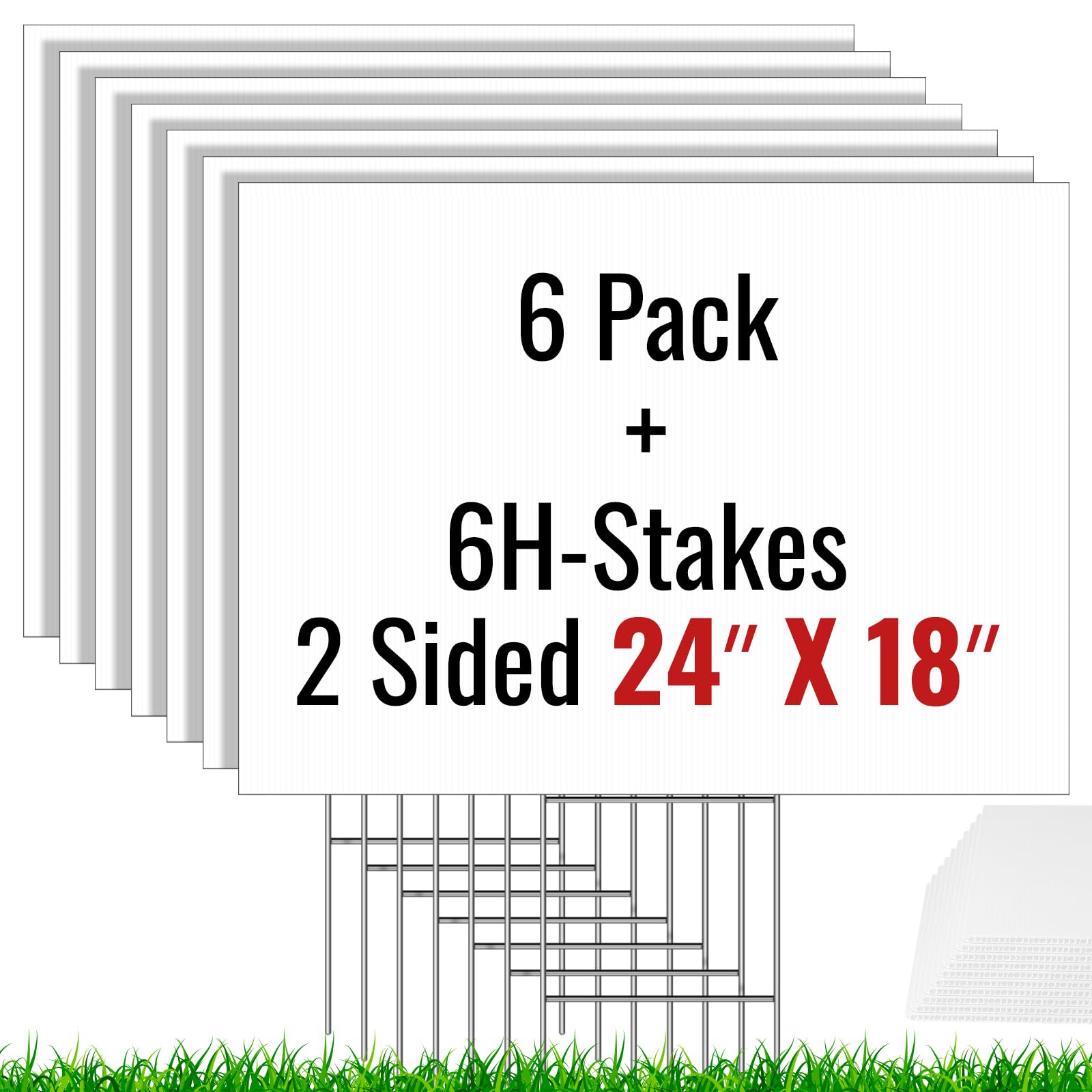 IKAYAS 6-pack yard signs with stakes for quick outdoor installation