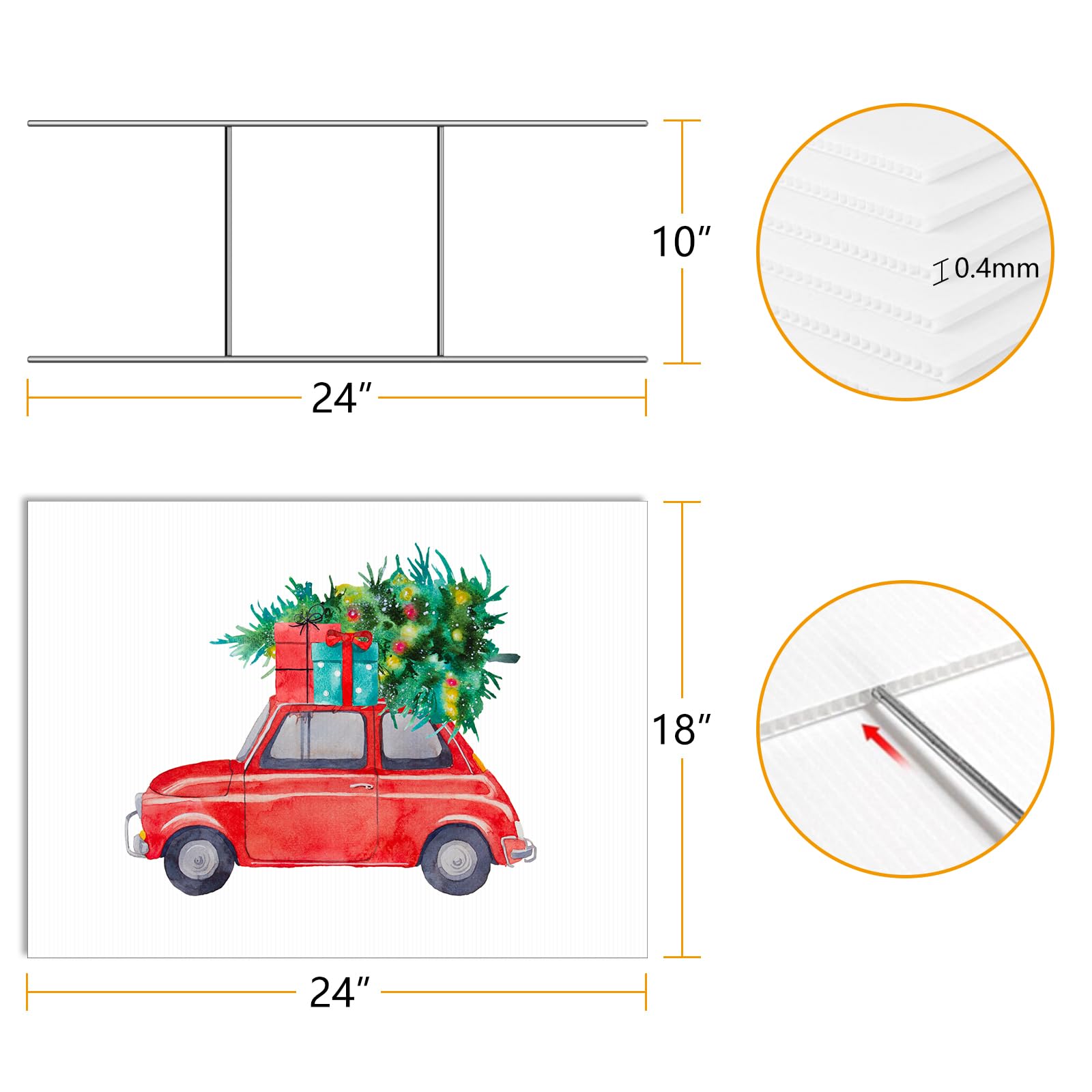 IKAYAS blank white yard sign 24x18 ready for versatile use