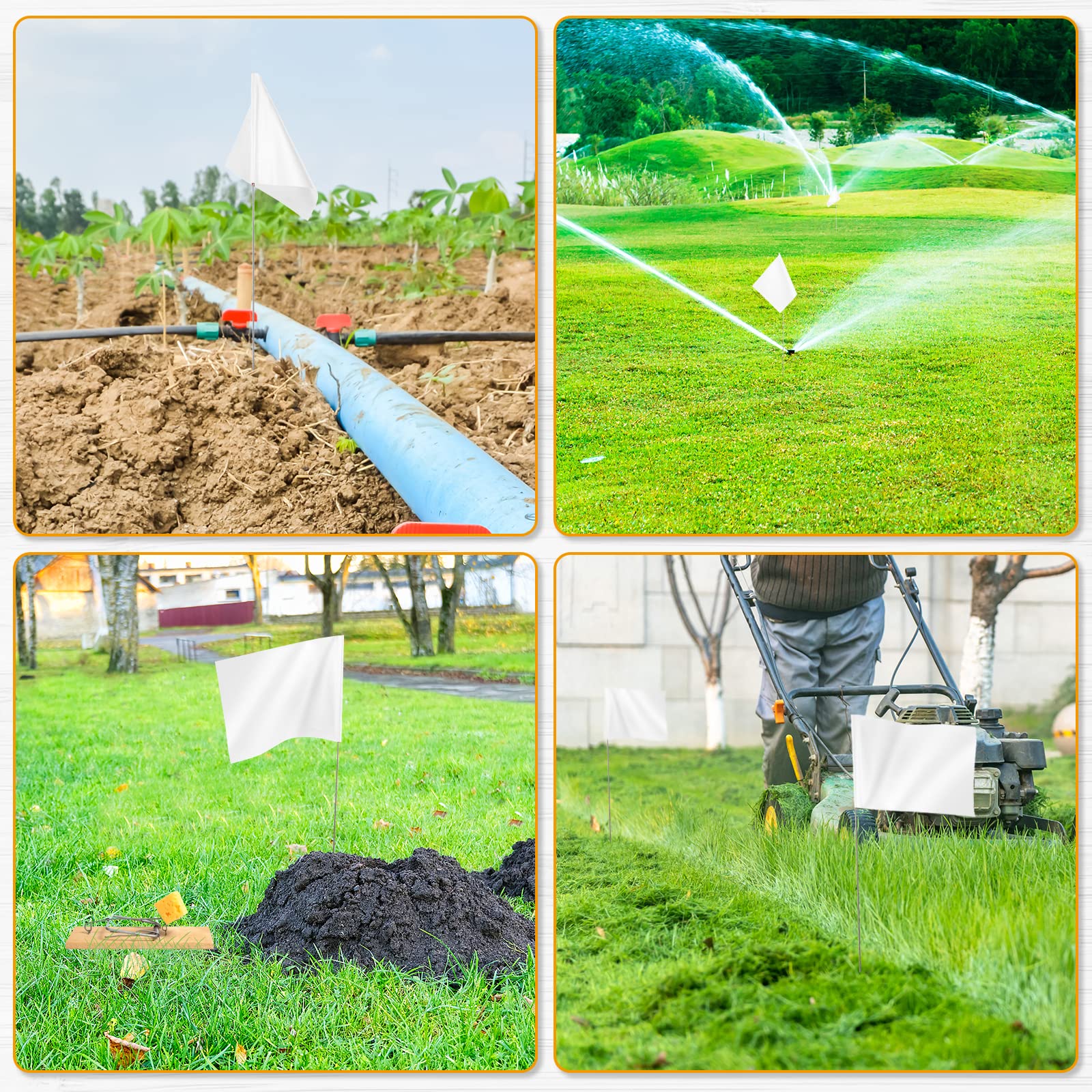 IKAYAS landscape flags white mark garden beds and layout plans