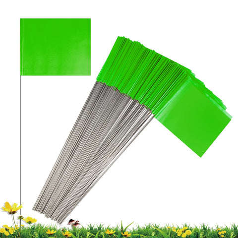 IKAYAS marking flags for yard green 50-pack, highly visible for surveys and projects.