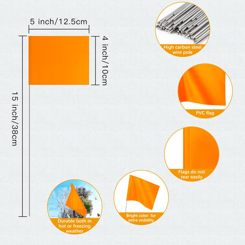 IKAYAS orange marking flag used for survey marking and plant labeling.