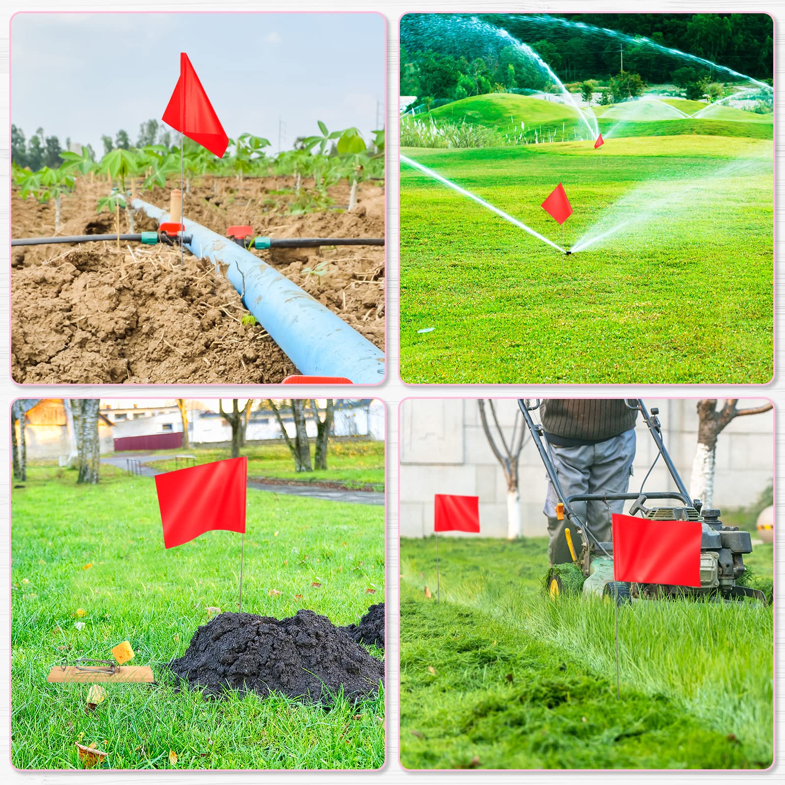 IKAYAS red yard flag markers ideal for irrigation and surveys.