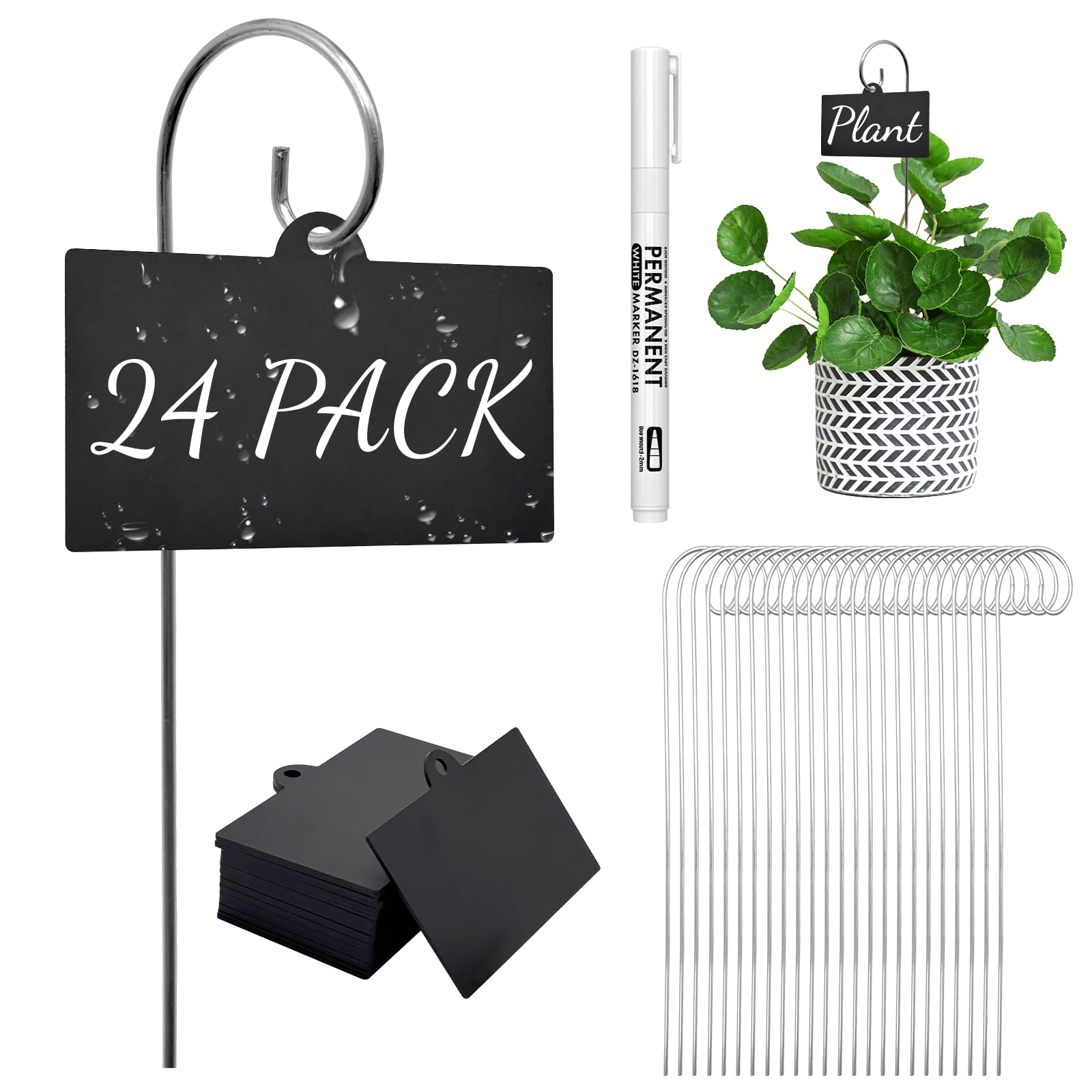 IKELY plant labels 24-pack acrylic tags for durable outdoor labeling