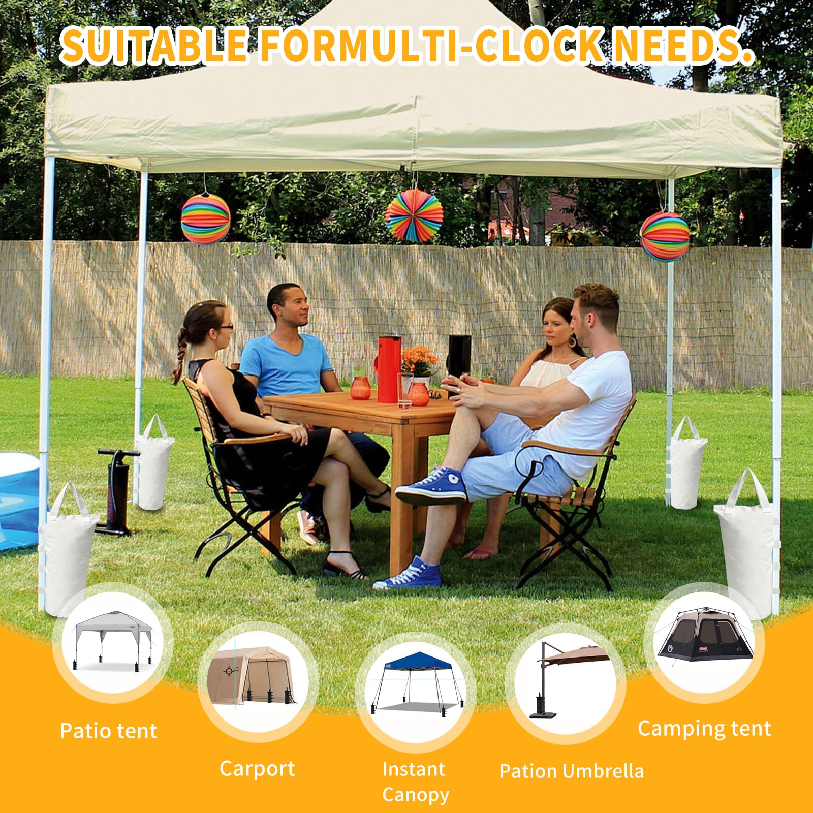 Ikerall sand bags feature carry handles and self buckles for fast setup