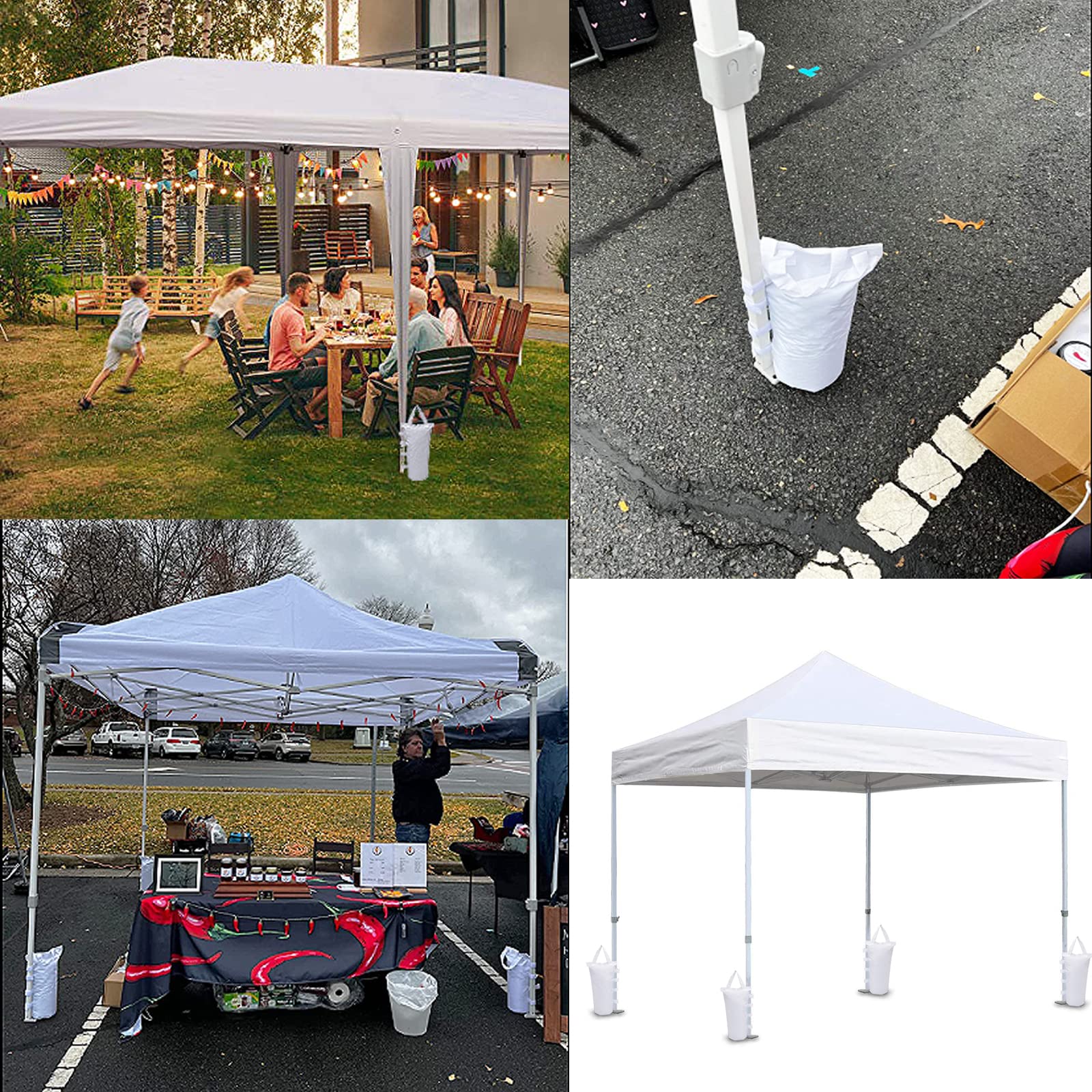 Ikerall white sand bags secure your canopy with style