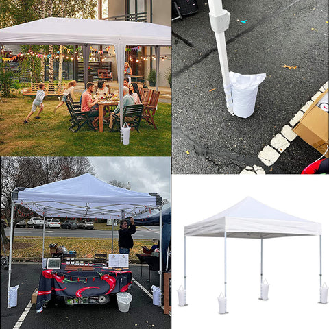 Ikerall white sand bags secure your canopy with style