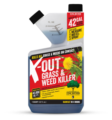 Ike's Weed and Grass Killer spray shows fast weed kill
