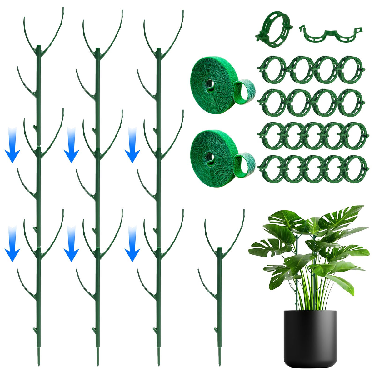 IKKAB stackable monstera stake blends with foliage for discreet support