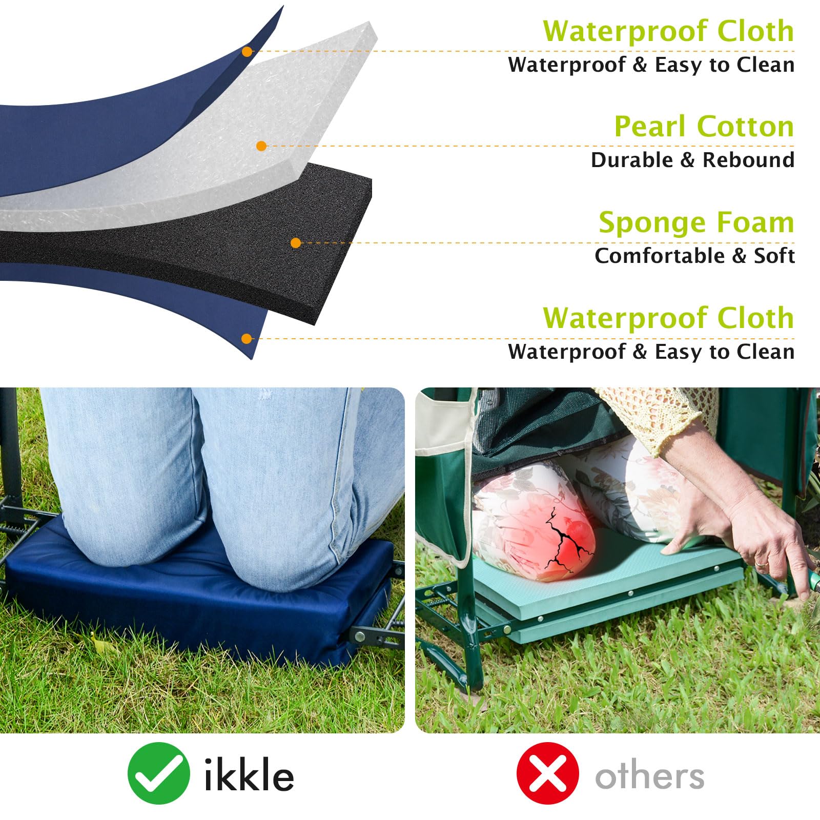 ikkel garden stool armrests gives comfortable seating and knee relief