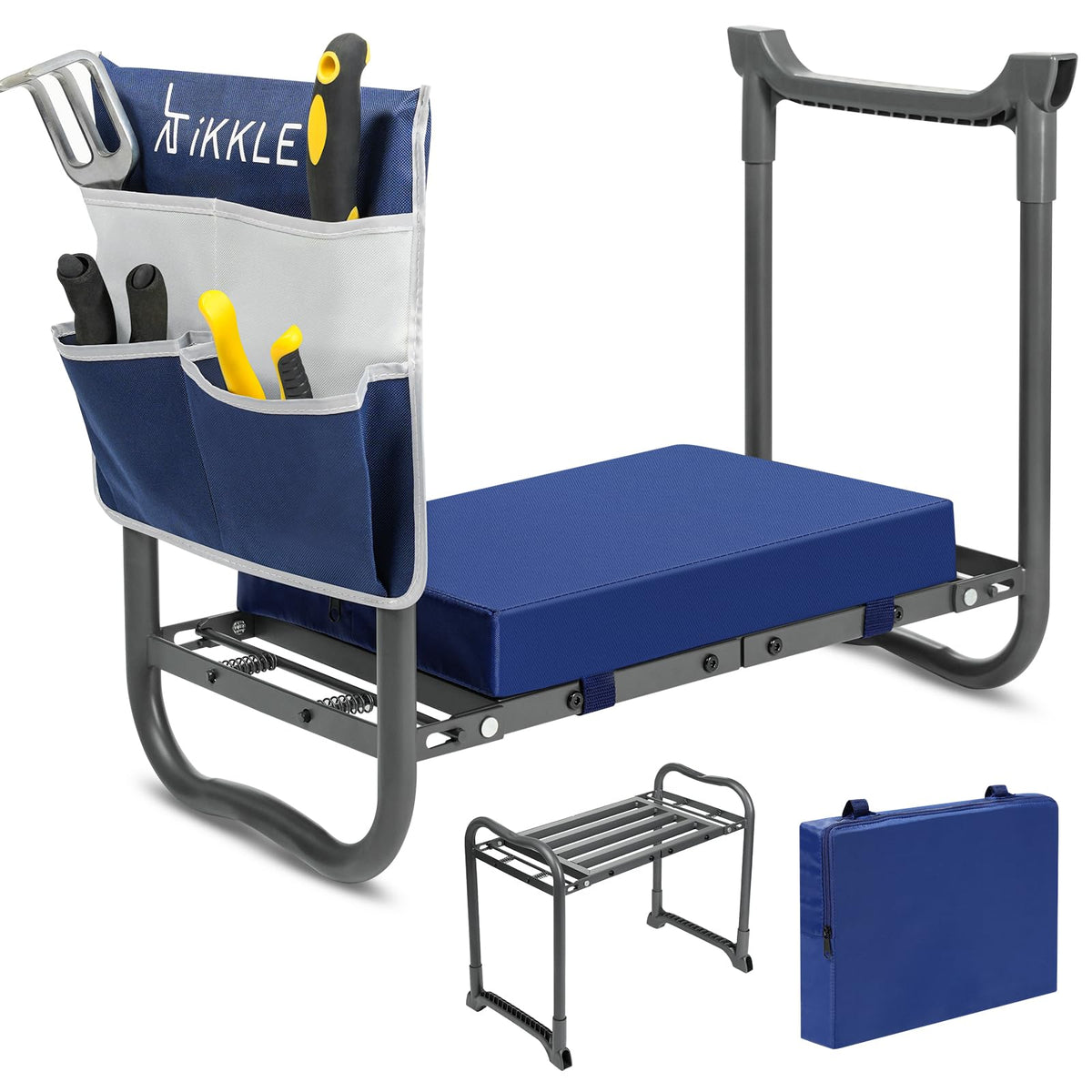 ikkle 838LB kneeler seat frame provides sturdy support for extended gardening sessions.