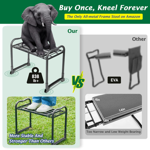 ikkle 838LB kneeler seat storage pouch keeps tools within reach.