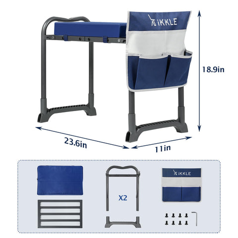 ikkle 838LB kneeler seat tool pouch attachment for organized gardening.